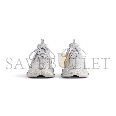 BALENCIAGA WOMEN'S TRIPLE S SNEAKER WITH RHINESTONES IN LIGHT GREY 524039W2TST1100